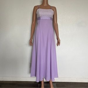 Vintage Light Purple Empire Waist Maxi Dress S/M